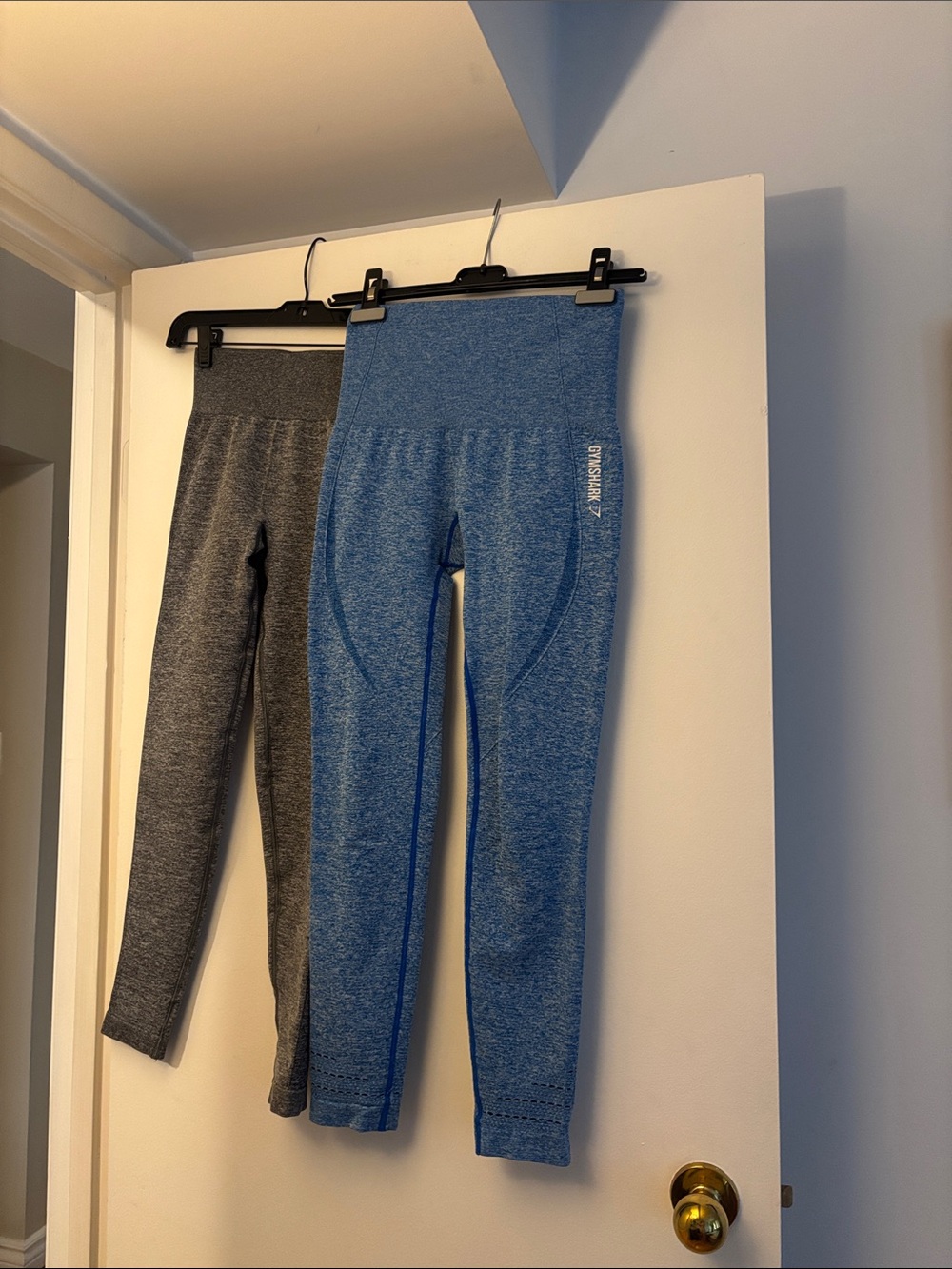 Gymshark Bundle of Blue and Grey Seamless High-Waist Active Leggings